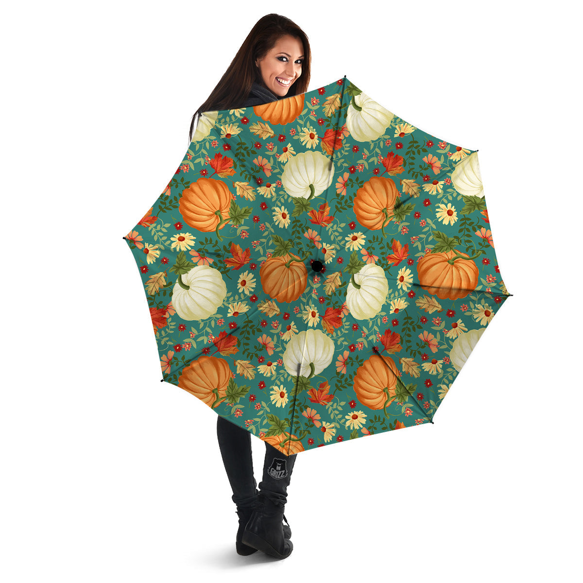 Pumpkin Vintage Print Pattern Umbrella-grizzshop