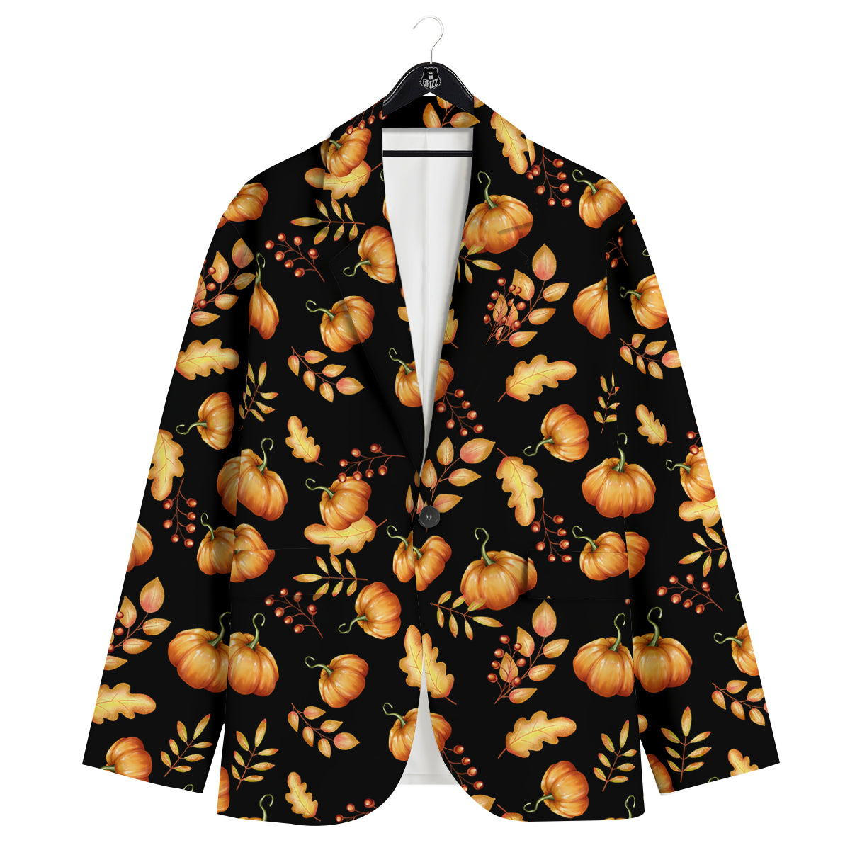 Pumpkin Watercolor Print Pattern Men's Sport Coat-grizzshop