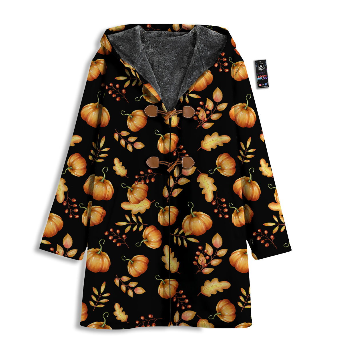 Pumpkin Watercolor Print Pattern Men's Windbreaker Jacket-grizzshop