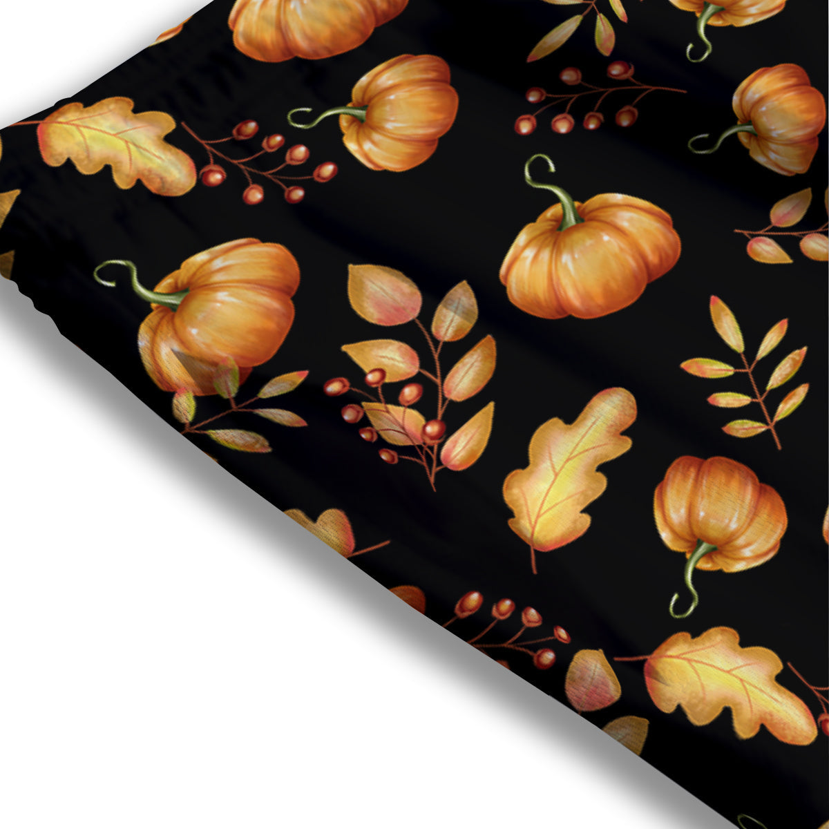 Pumpkin Watercolor Print Pattern Mesh Shorts
