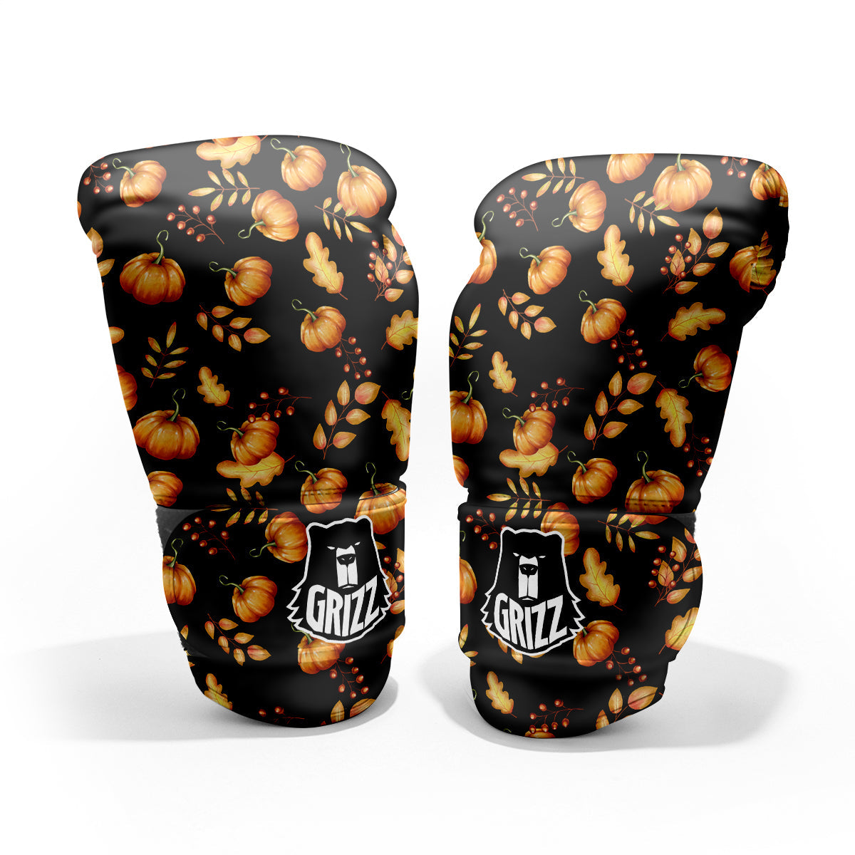 Pumpkin Watercolor Print Pattern Pro Boxing Glove