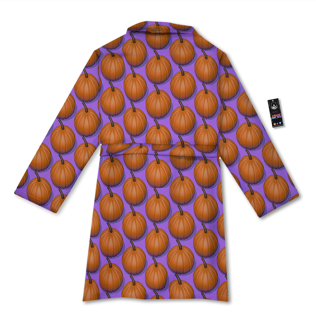 Pumpkin Wave Print Pattern Bathrobe-grizzshop