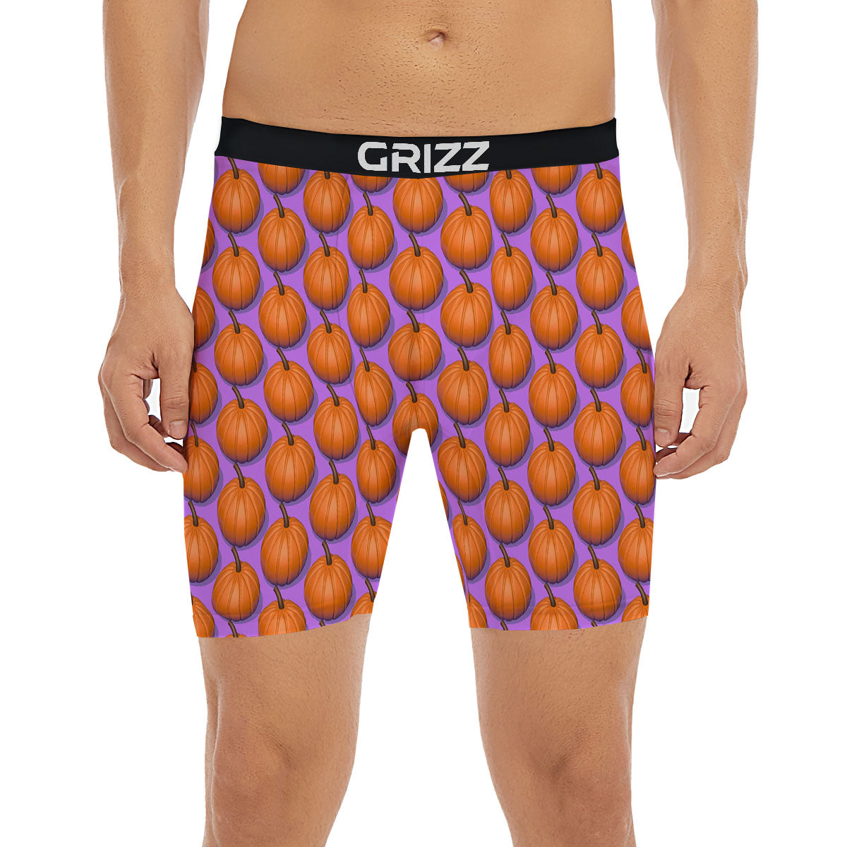 Pumpkin Wave Print Pattern Boxer Briefs-grizzshop