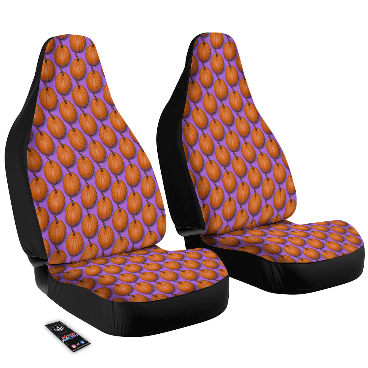 Pumpkin Wave Print Pattern Car Seat Covers-grizzshop