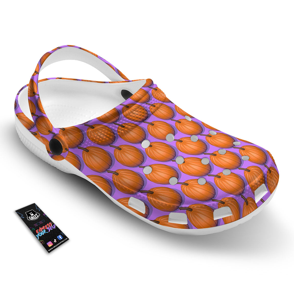 Pumpkin Wave Print Pattern Clog-grizzshop