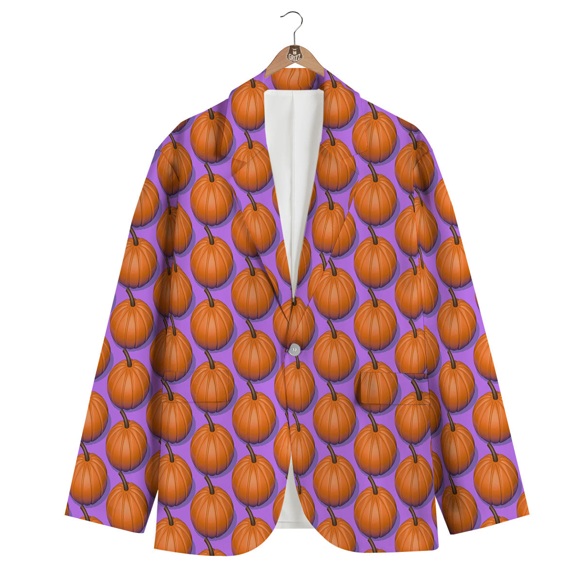 Pumpkin Wave Print Pattern Men's Blazer-grizzshop