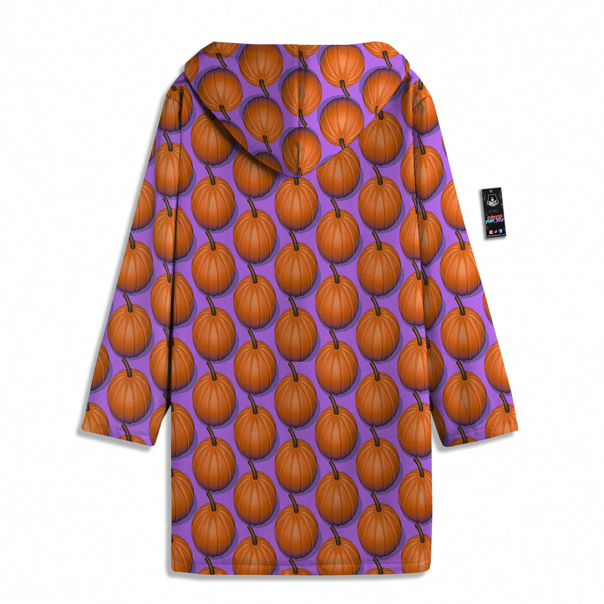 Pumpkin Wave Print Pattern Men's Windbreaker Jacket-grizzshop