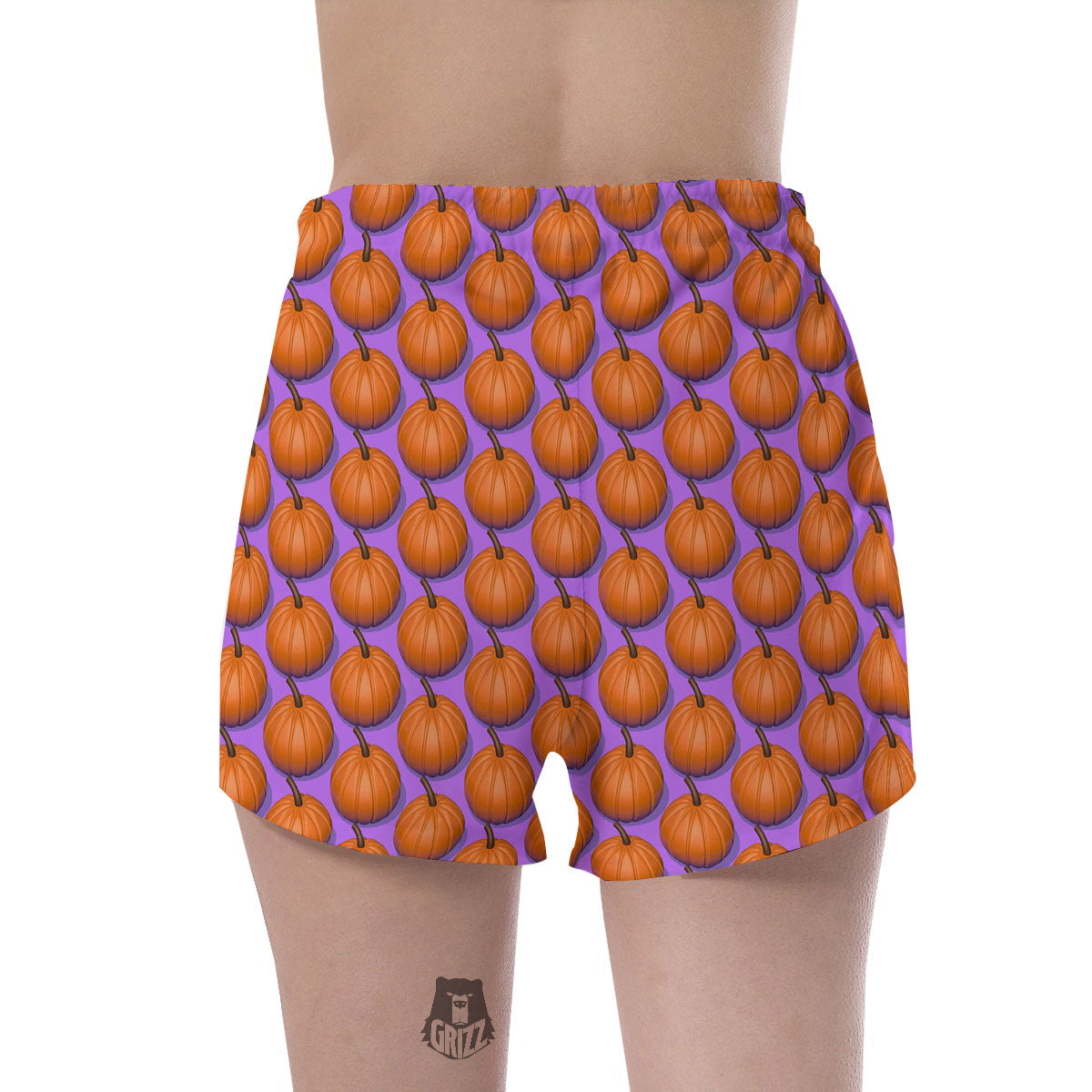 Pumpkin Wave Print Pattern Women's Shorts-grizzshop