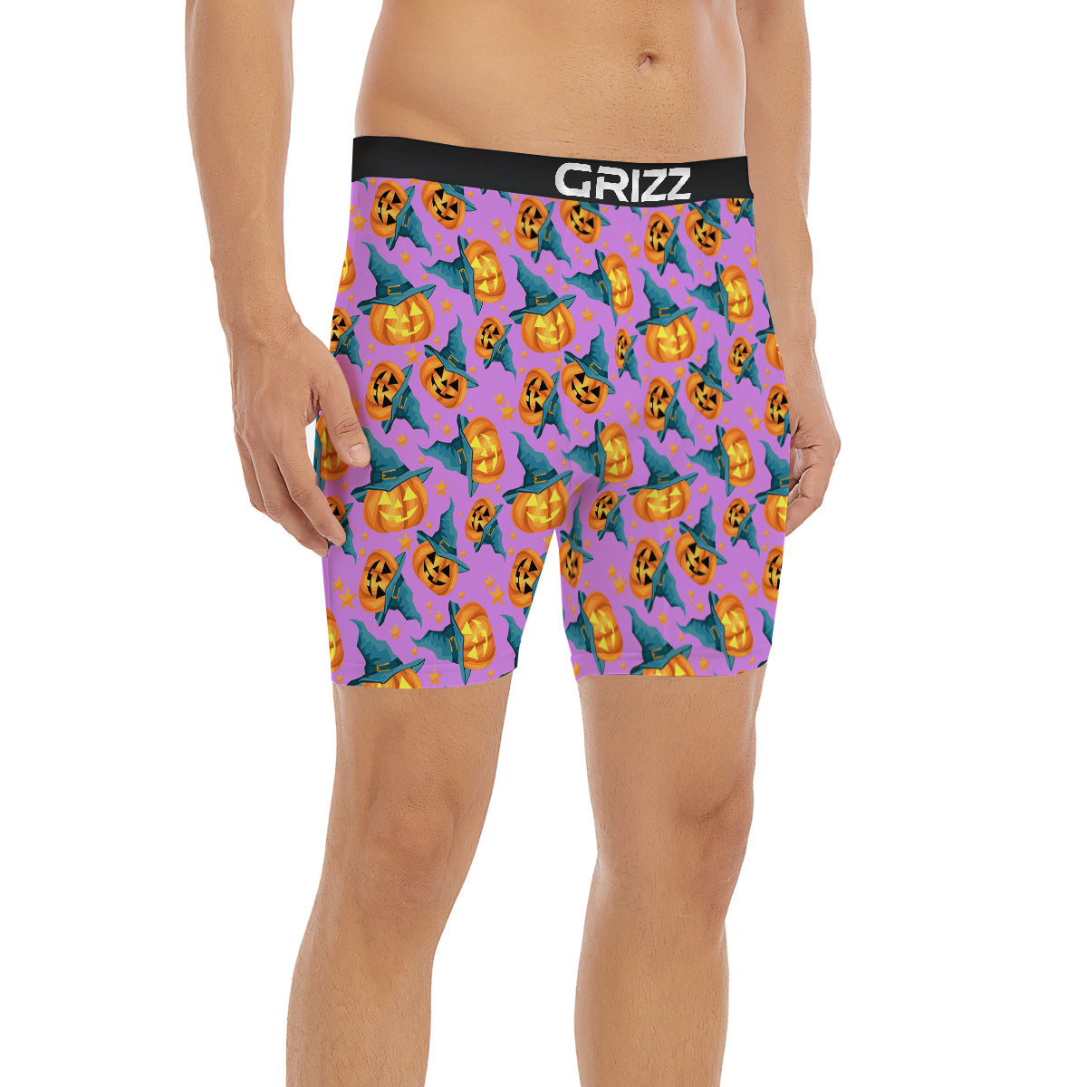 Pumpkin Witch Halloween Cute Print Boxer Briefs-grizzshop