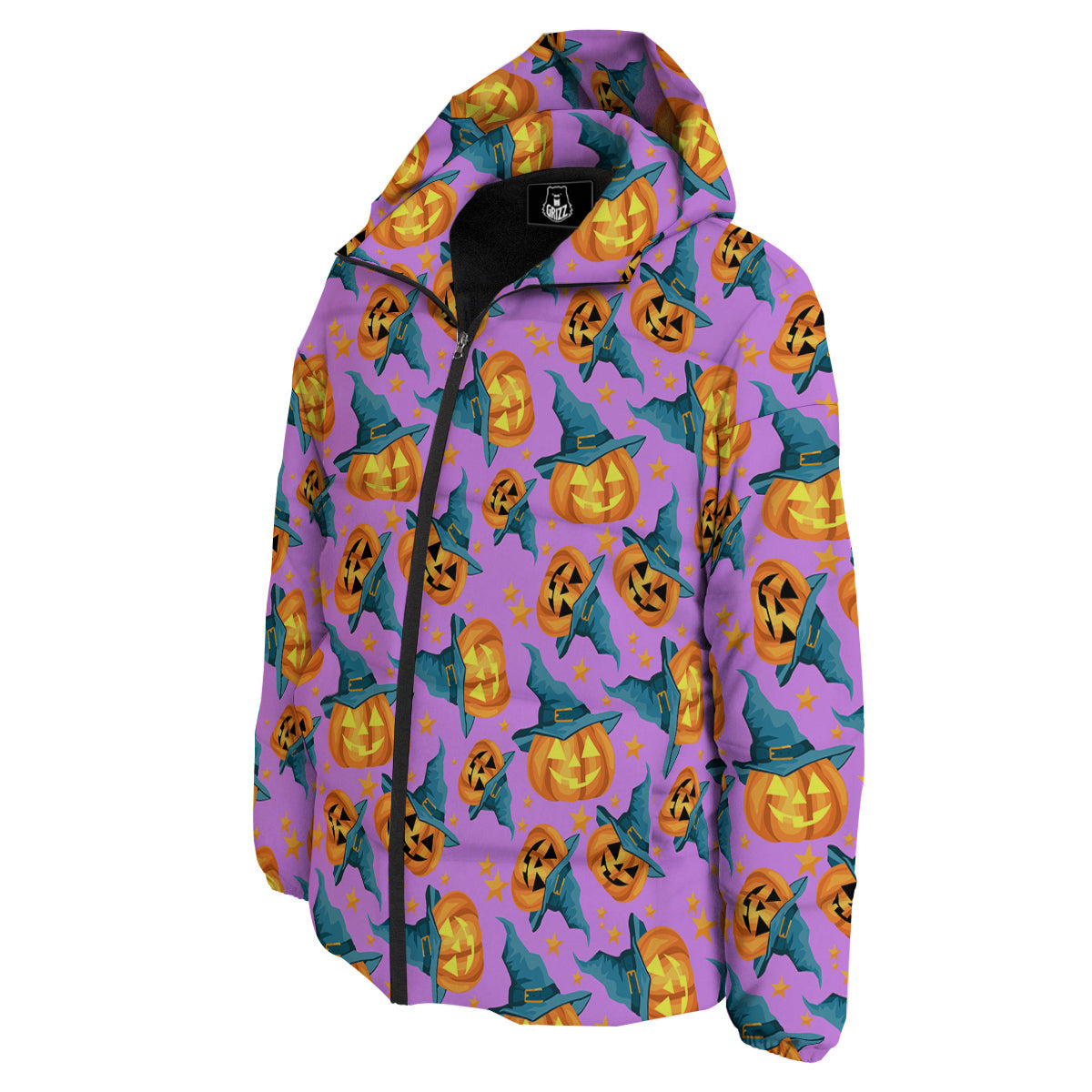 Pumpkin Witch Halloween Cute Print Down Jacket-grizzshop