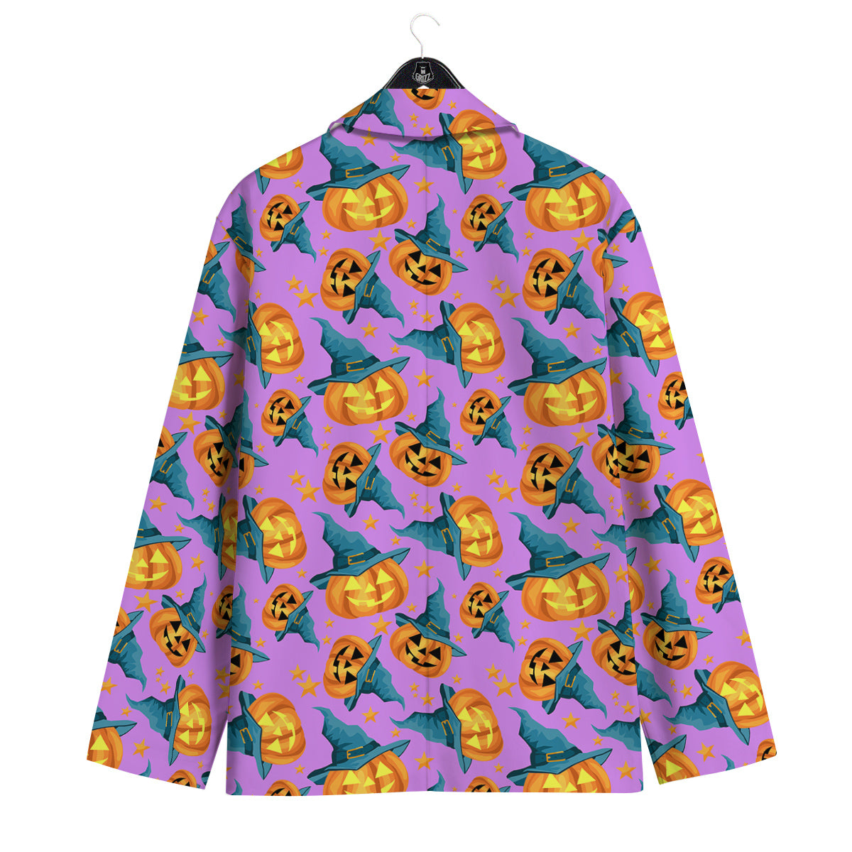 Pumpkin Witch Halloween Cute Print Men's Sport Coat-grizzshop