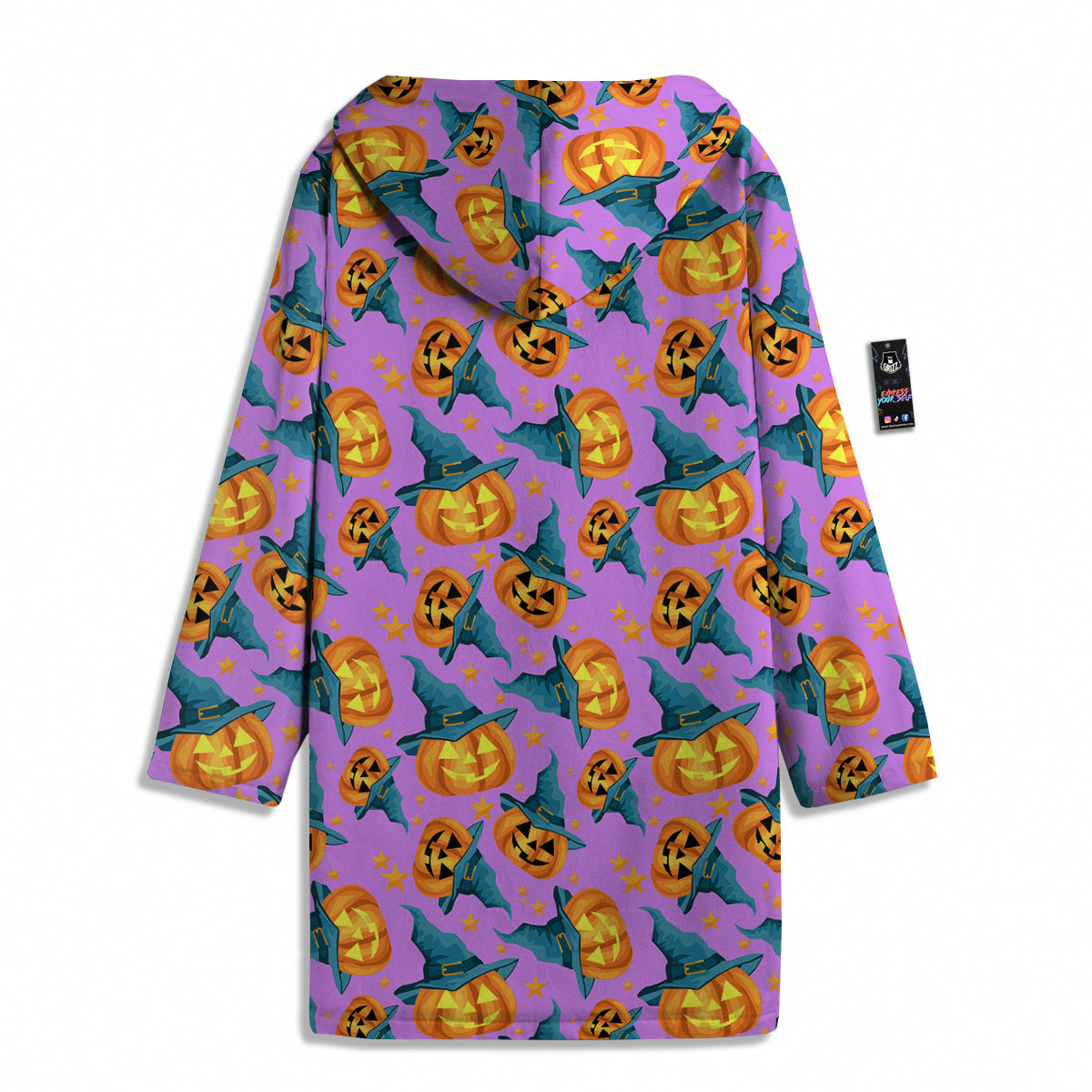 Pumpkin Witch Halloween Cute Print Men's Windbreaker Jacket-grizzshop