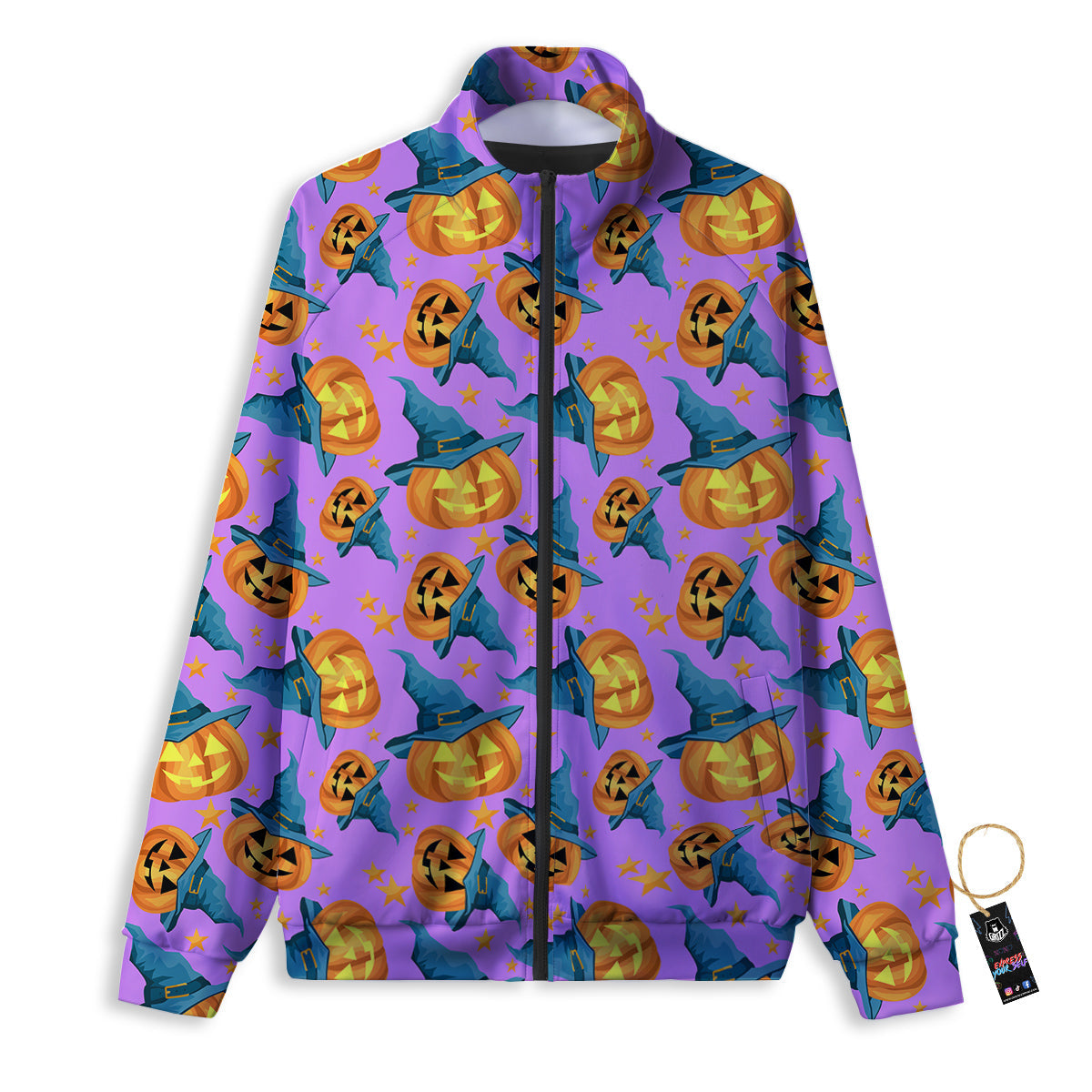 Pumpkin Witch Halloween Cute Print Track Jacket-grizzshop