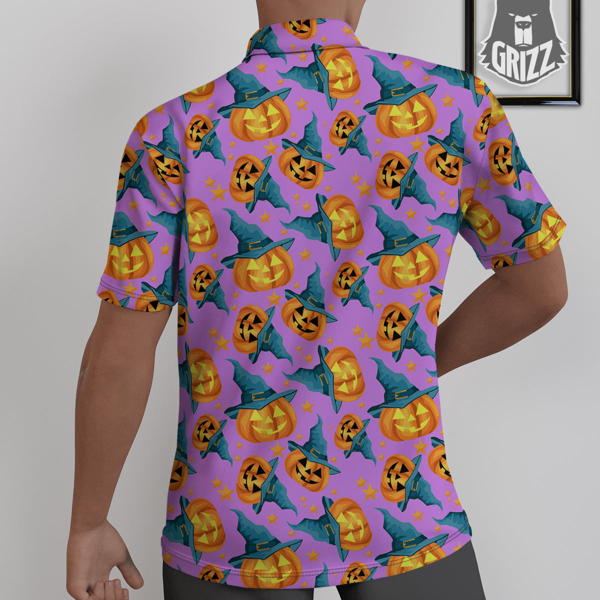 Pumpkin Witch Halloween Cute Print Untucked Shirts-grizzshop