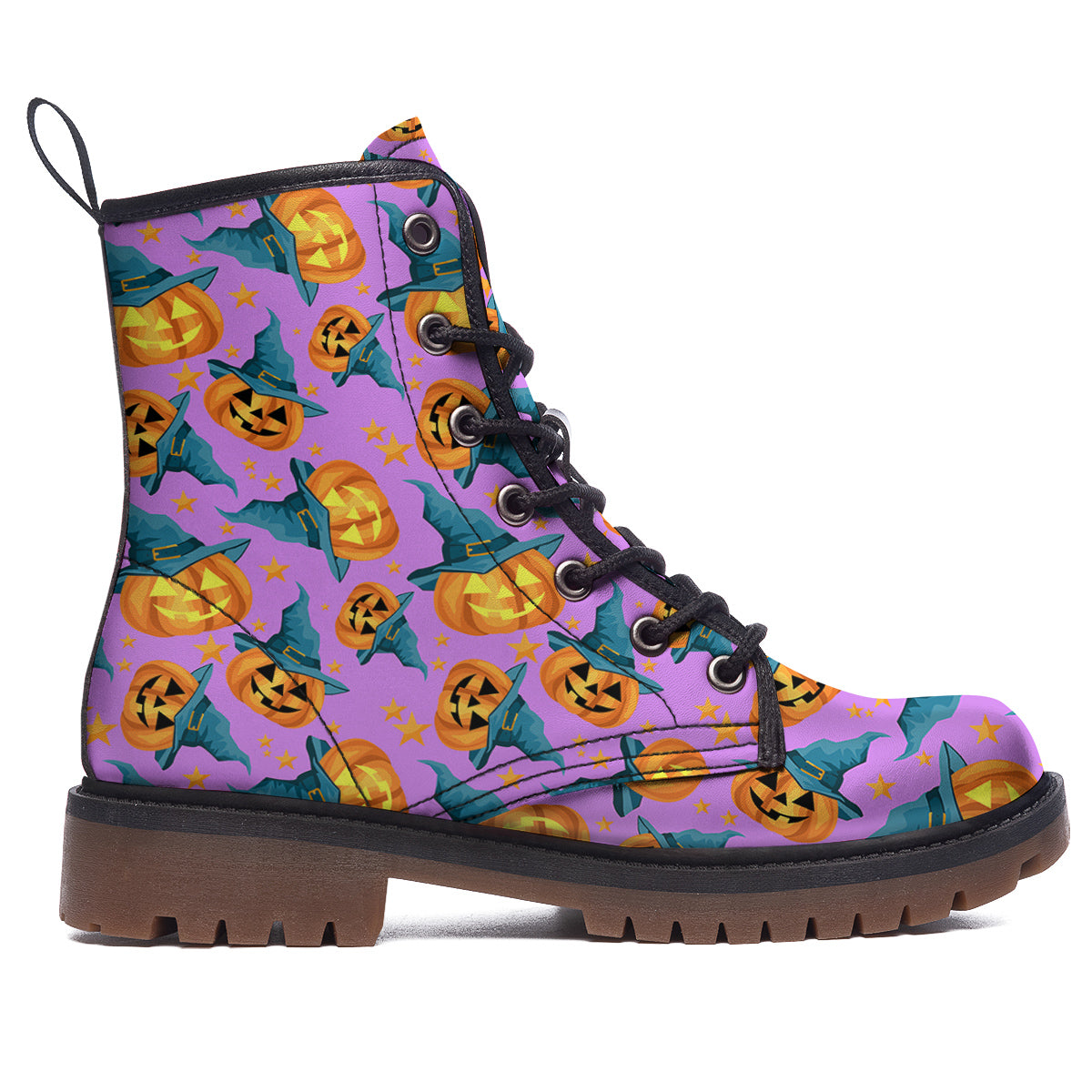 Pumpkin Witch Halloween Cute Print Work Boots-grizzshop