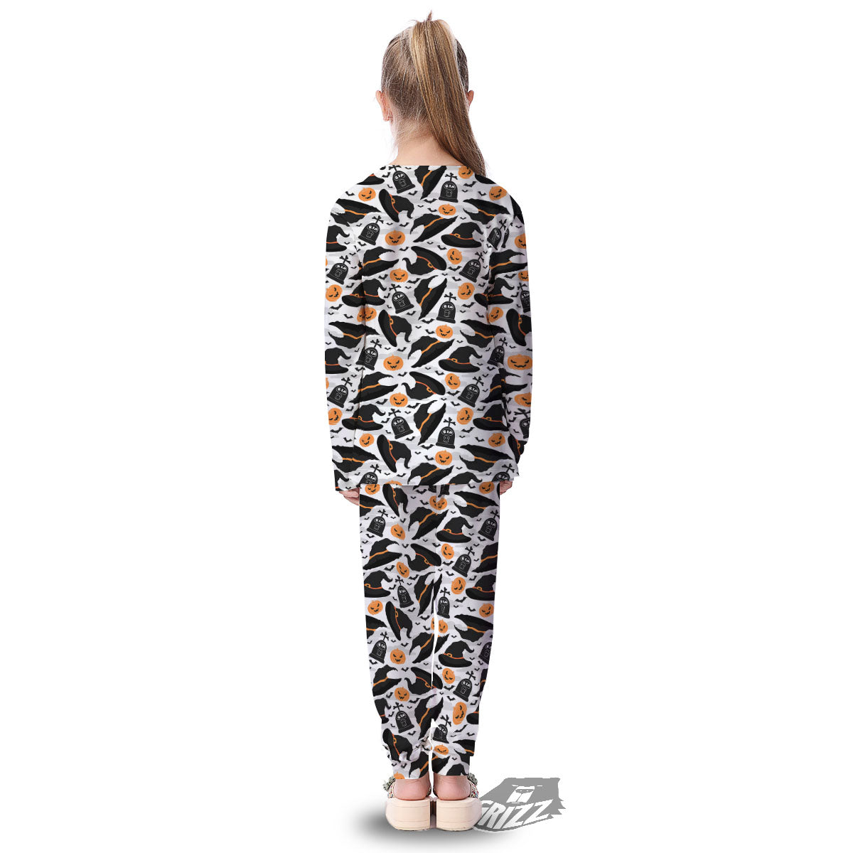 Pumpkin Witch Halloween Print Pattern Kid's Pajamas-grizzshop