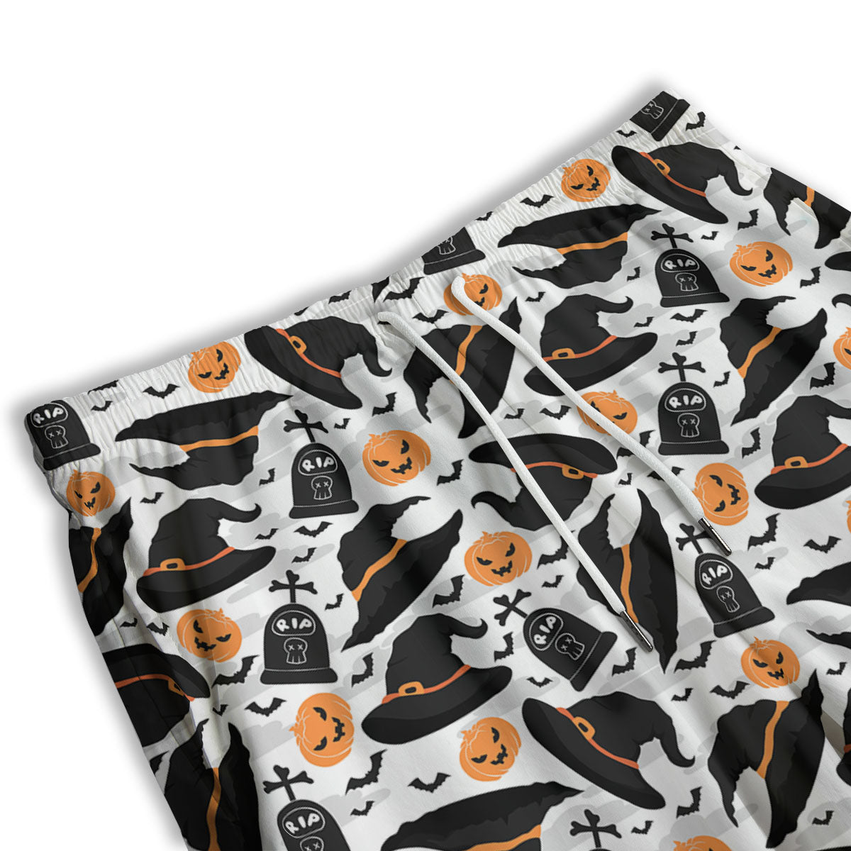 Pumpkin Witch Halloween Print Pattern Men's Athletic Shorts