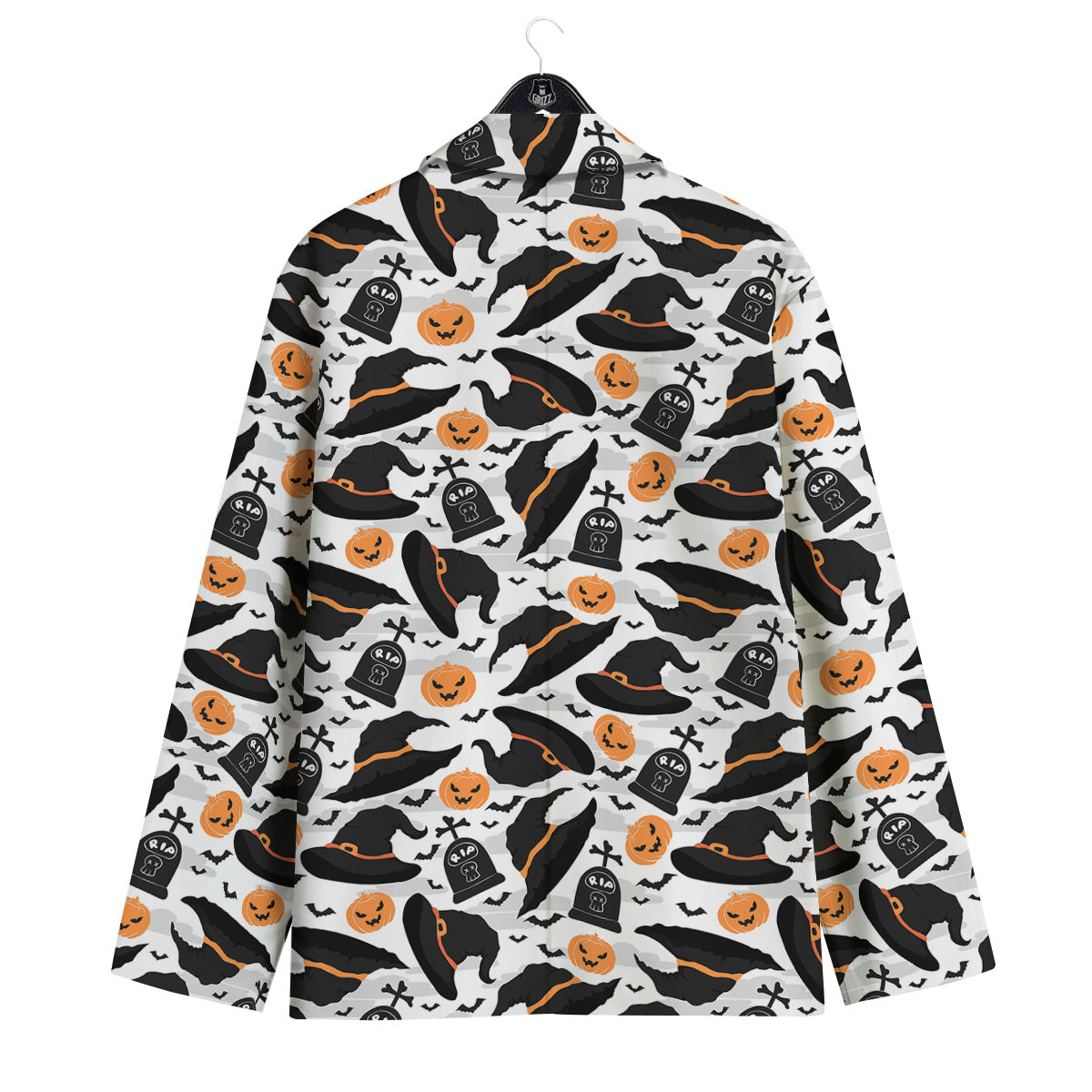 Pumpkin Witch Halloween Print Pattern Men's Sport Coat-grizzshop