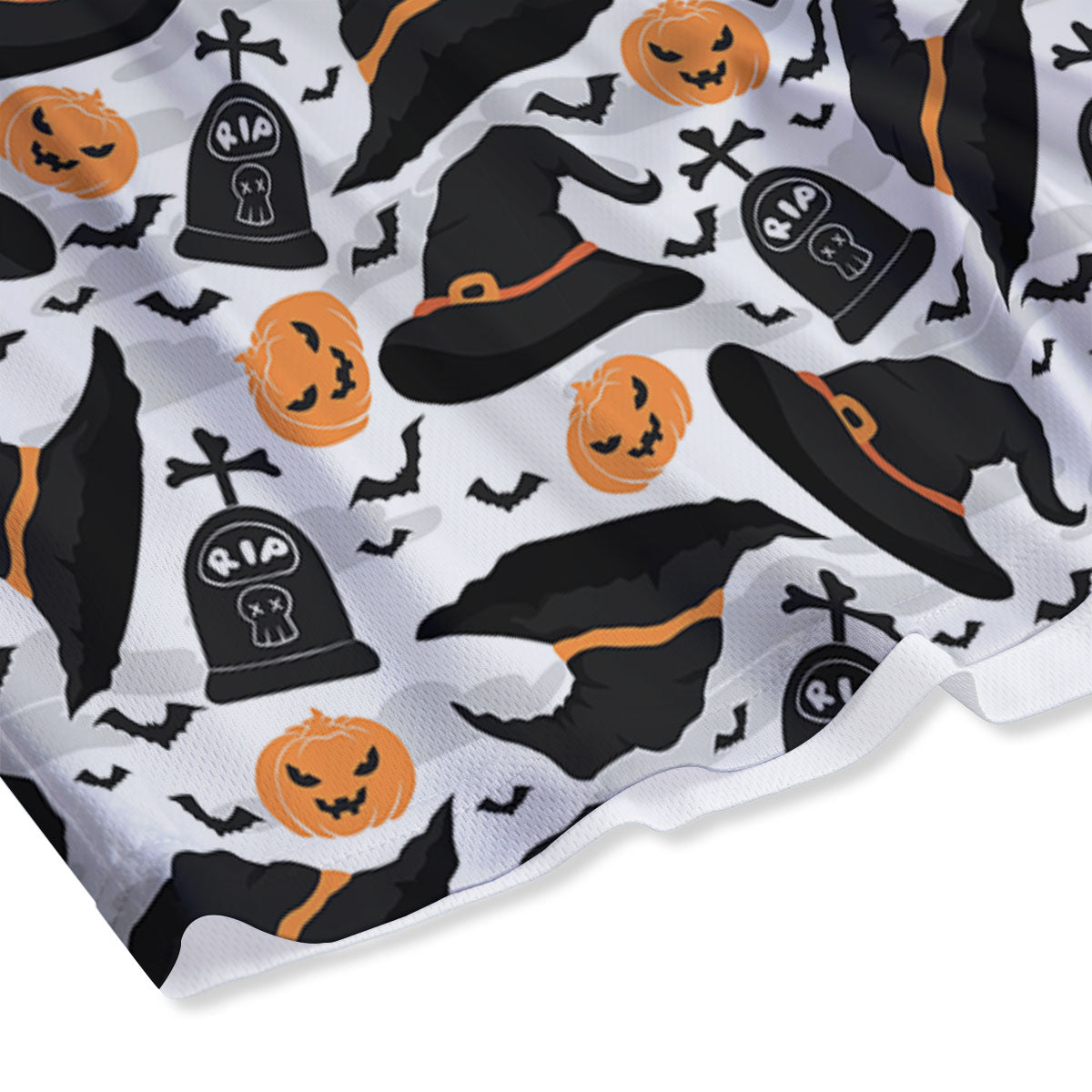 Pumpkin Witch Halloween Print Pattern Mesh Shorts