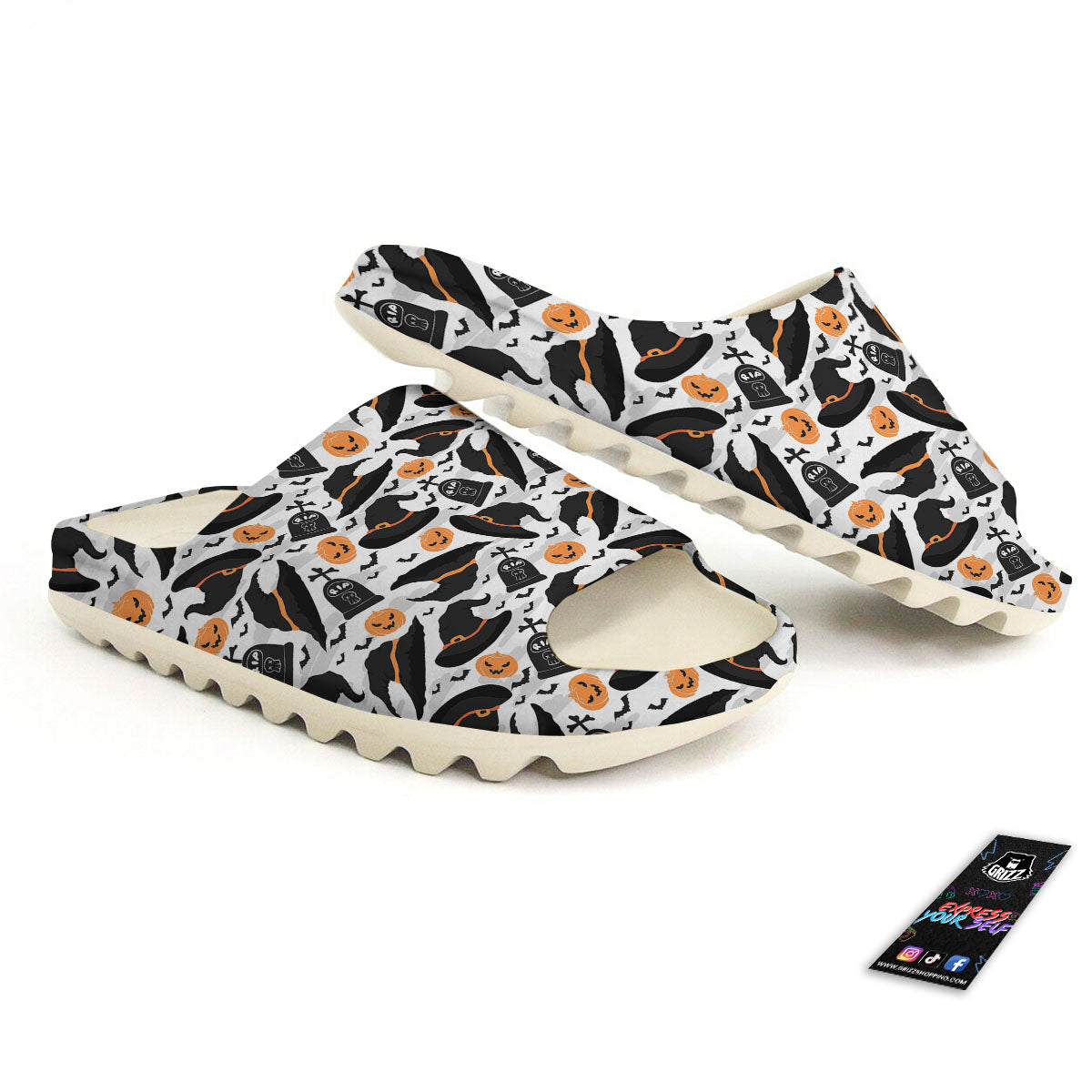 Pumpkin Witch Halloween Print Pattern Sandals-grizzshop