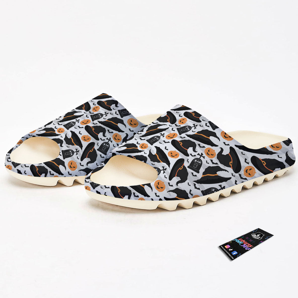 Pumpkin Witch Halloween Print Pattern Sandals-grizzshop