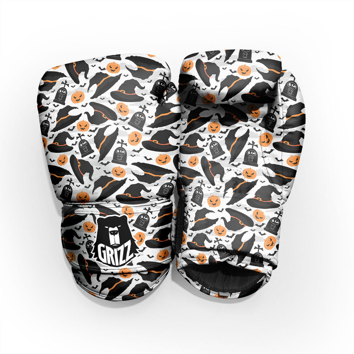 Pumpkin Witch Halloween Print Pattern Pro Boxing Glove