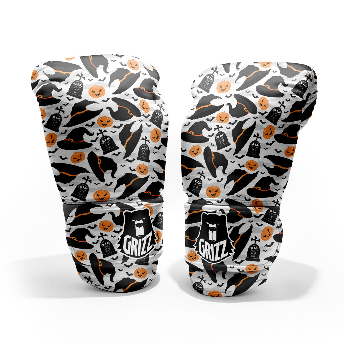 Pumpkin Witch Halloween Print Pattern Pro Boxing Glove