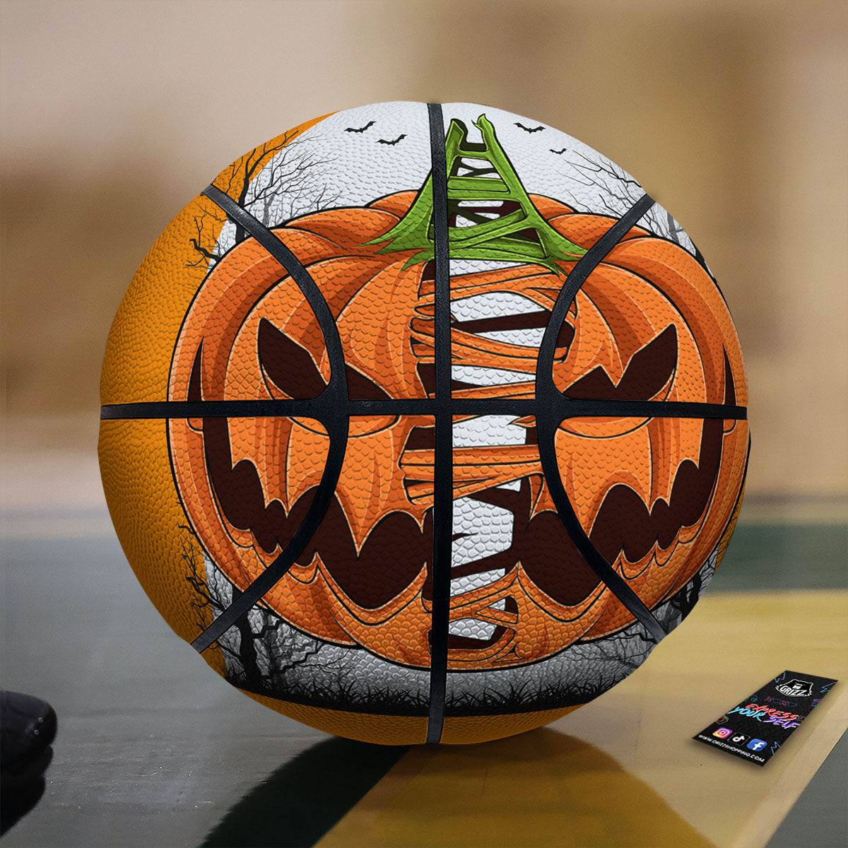 Pumpkin Halloween Character Print Basketball