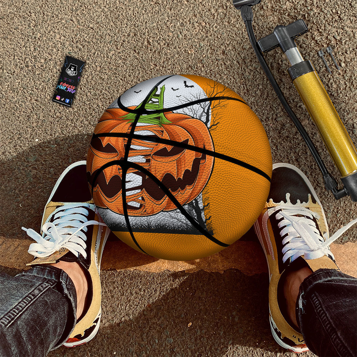 Pumpkin Halloween Character Print Basketball