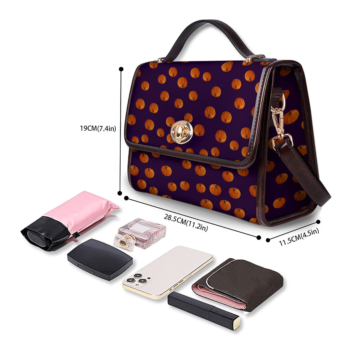 Pumpkin Little Print Pattern Women's Satchel Bag