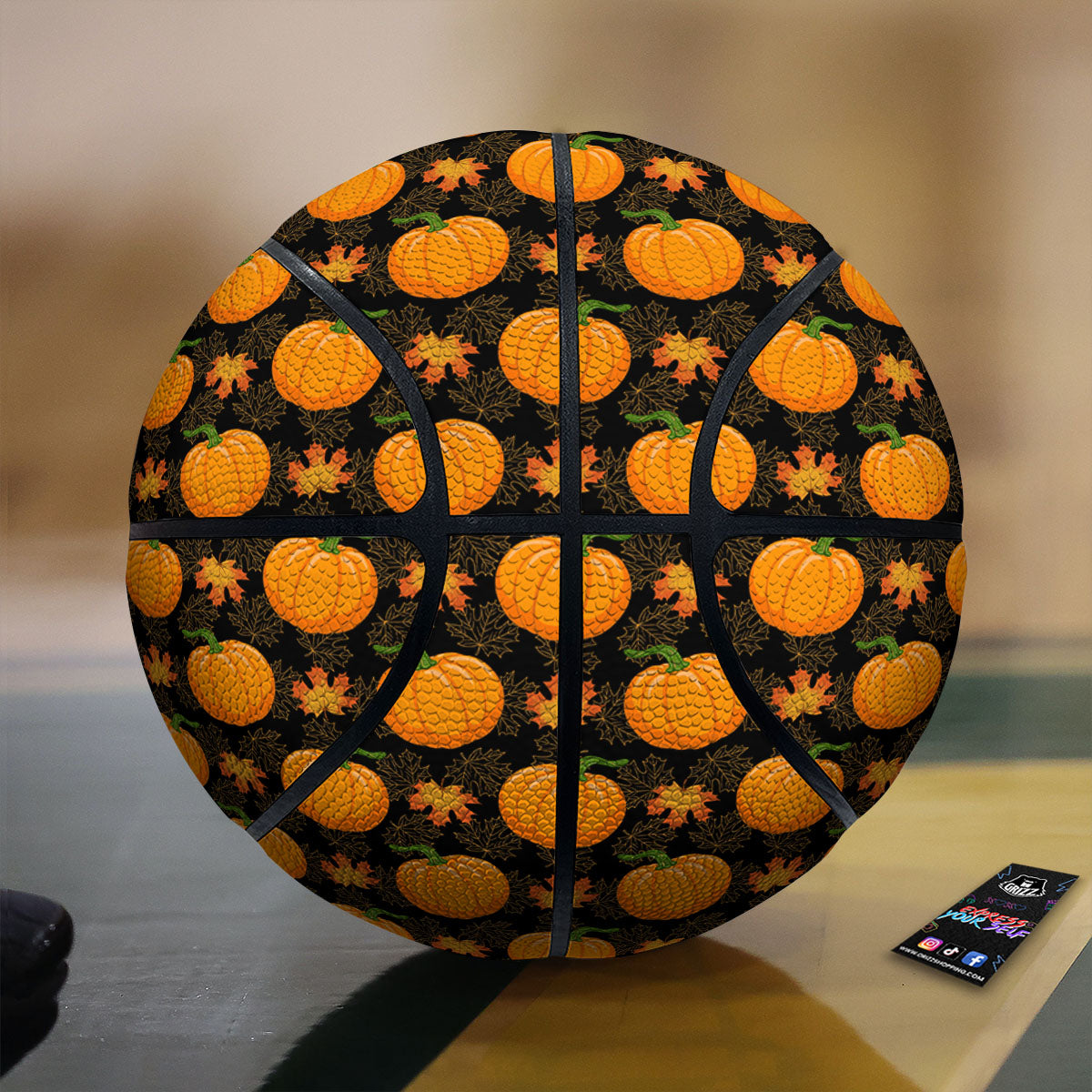 Pumpkin Orange Print Pattern Basketball