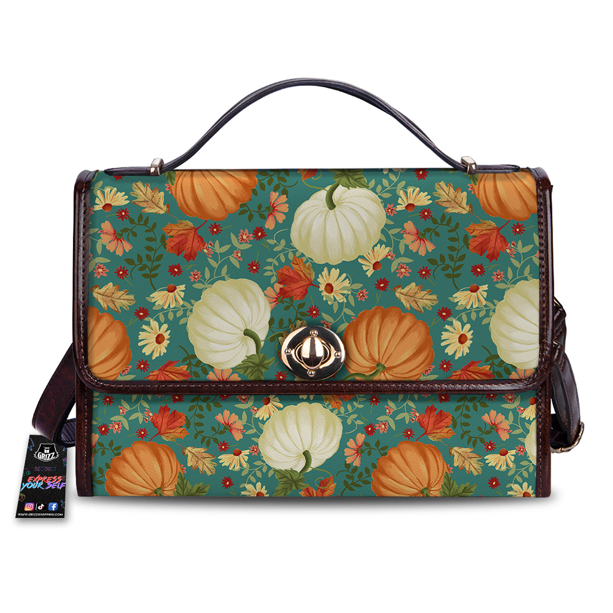 Pumpkin Vintage Print Pattern Women's Satchel Bag