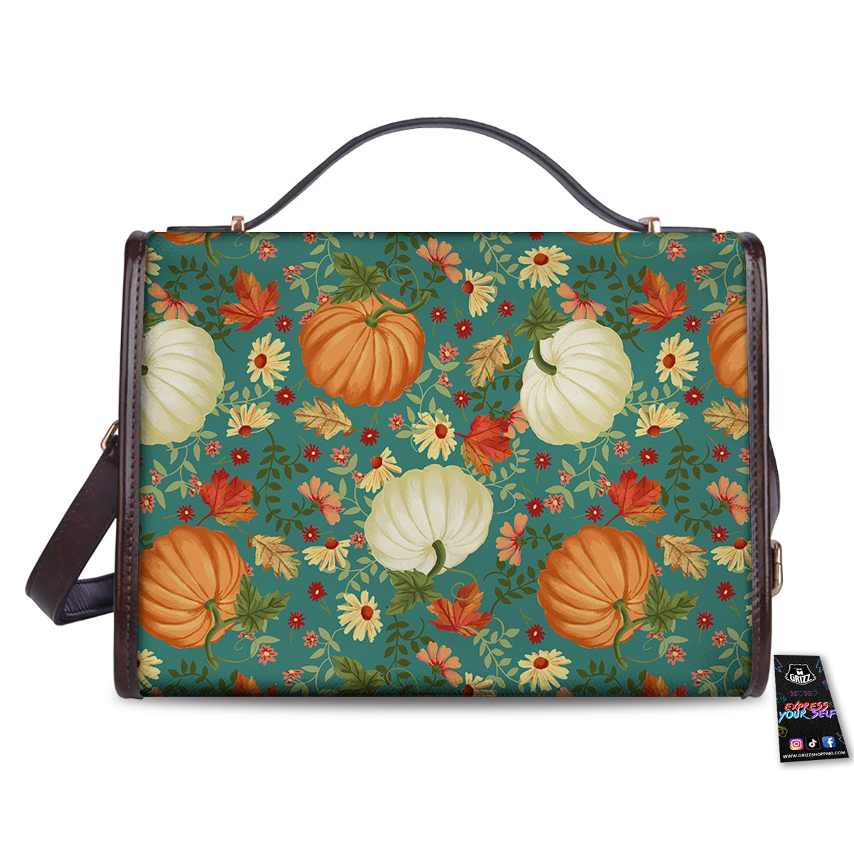 Pumpkin Vintage Print Pattern Women's Satchel Bag