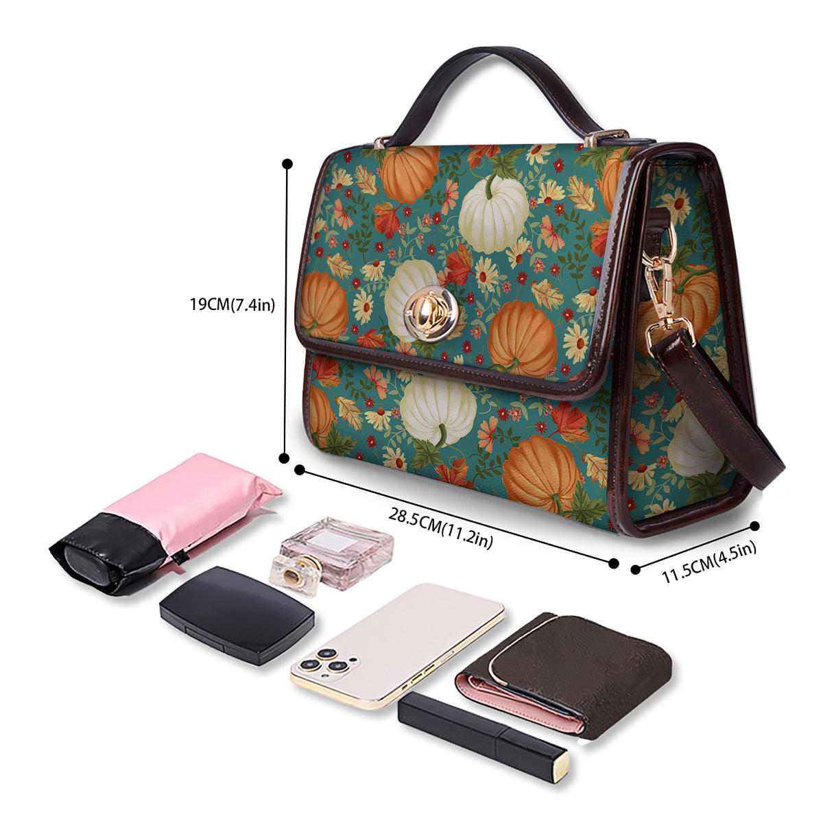 Pumpkin Vintage Print Pattern Women's Satchel Bag