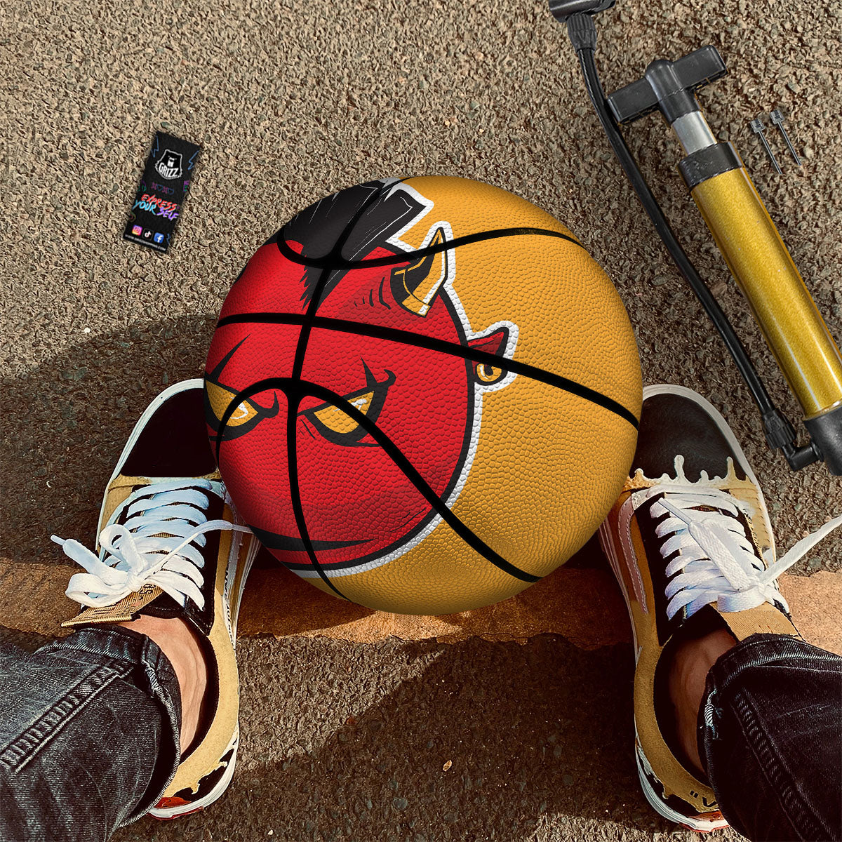 Punk Devil Mohawk Print Basketball-grizzshop