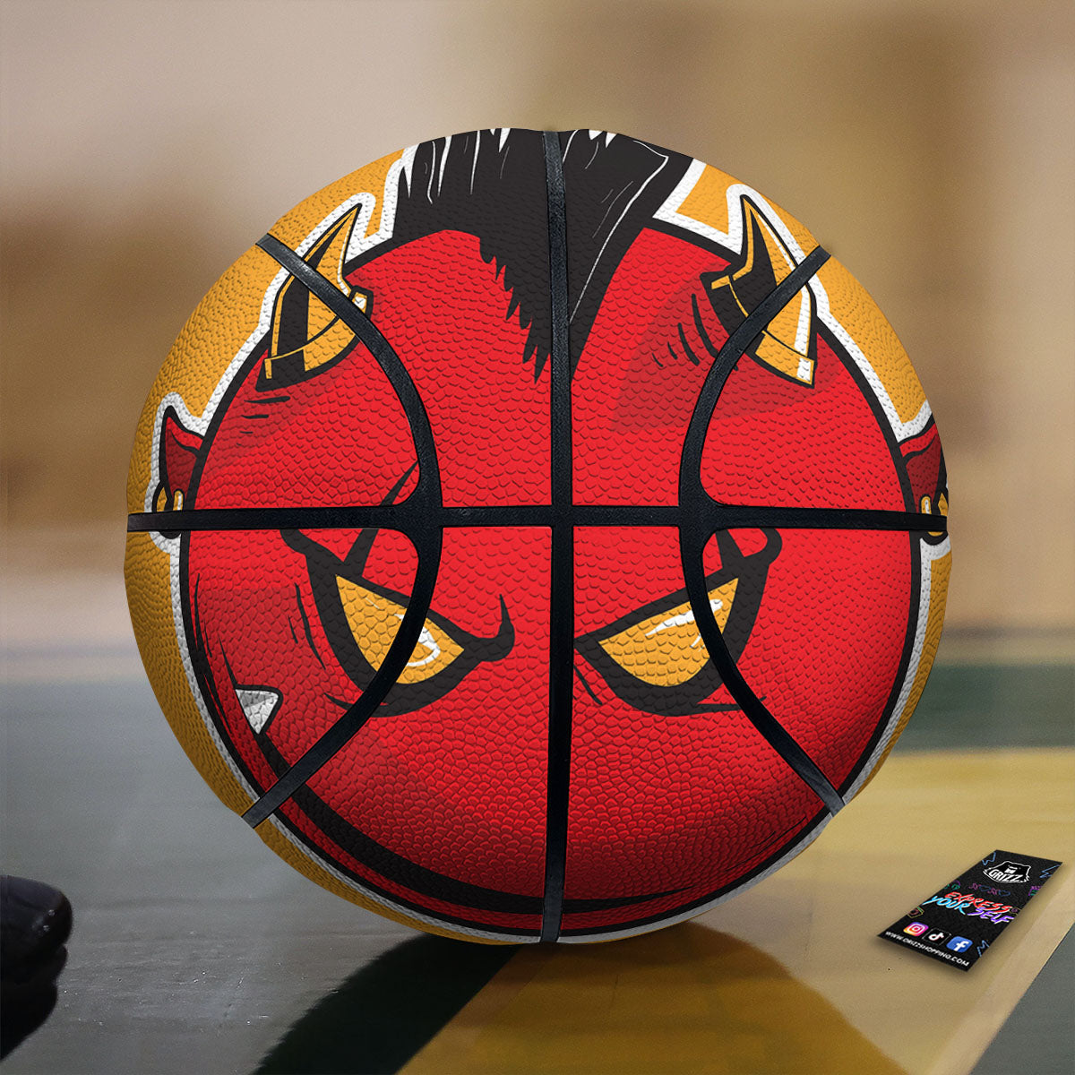 Punk Devil Mohawk Print Basketball-grizzshop
