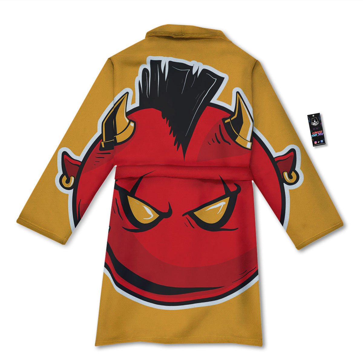 Punk Devil Mohawk Print Bathrobe-grizzshop