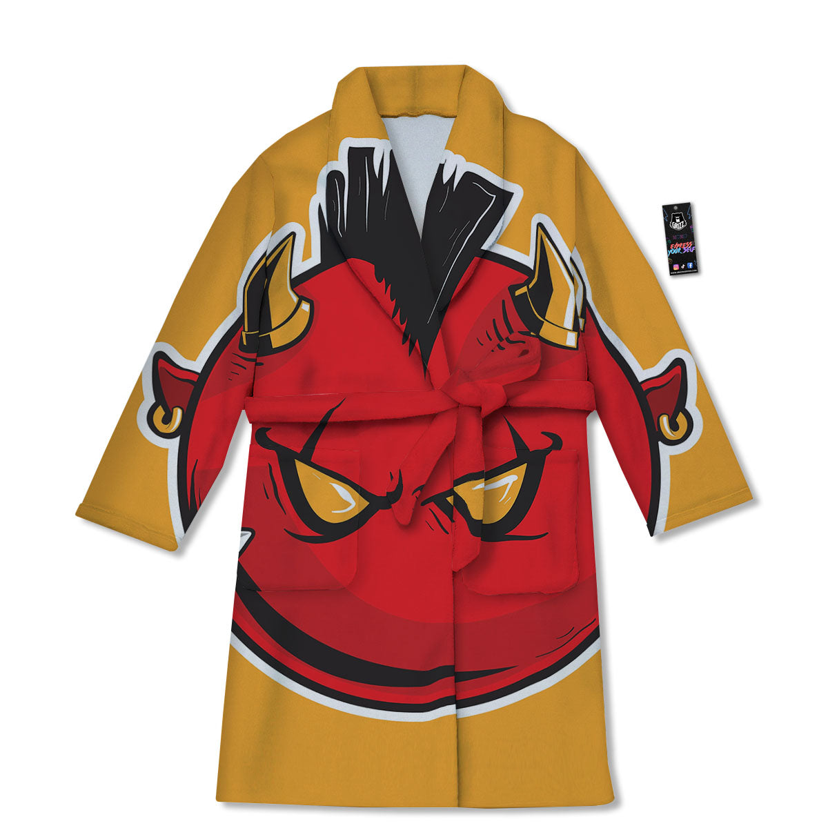 Punk Devil Mohawk Print Bathrobe-grizzshop