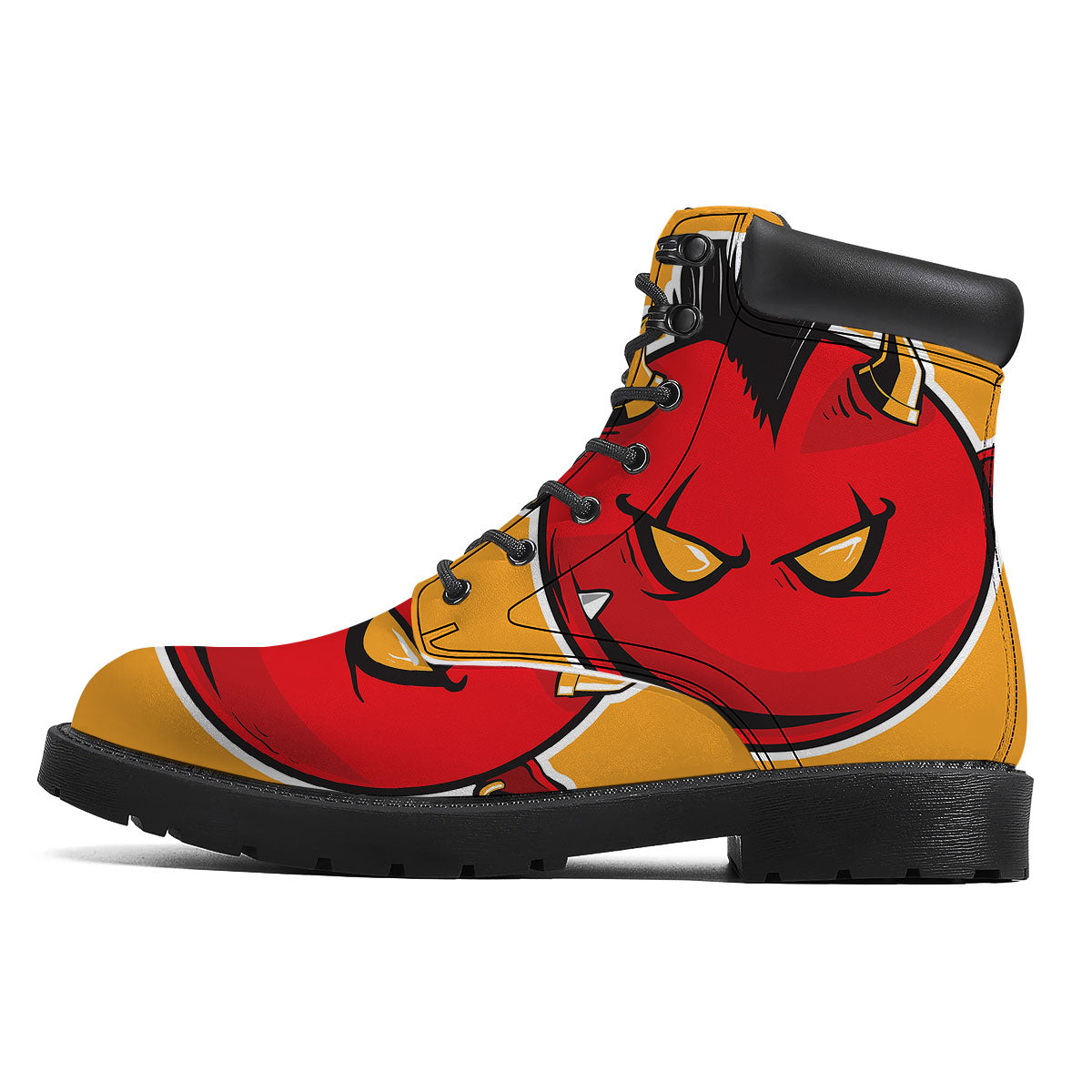 Punk Devil Mohawk Print Boots-grizzshop