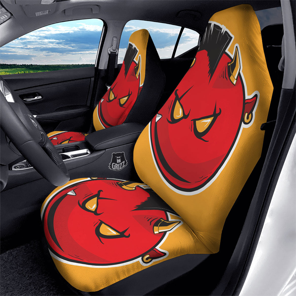 Punk Devil Mohawk Print Car Seat Covers-grizzshop