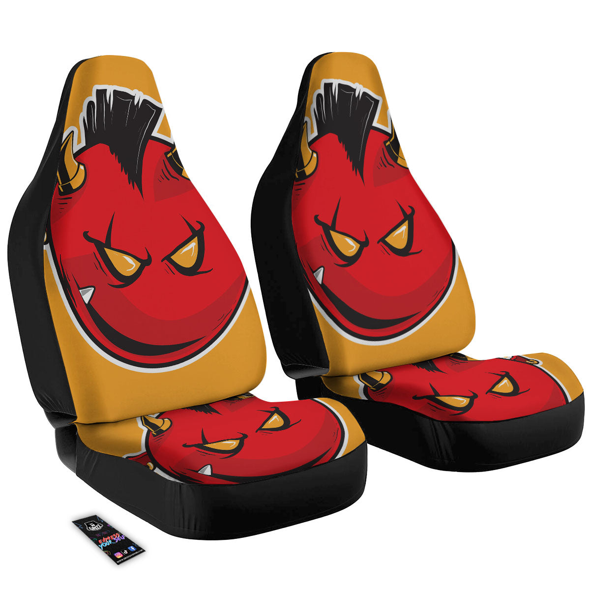Punk Devil Mohawk Print Car Seat Covers-grizzshop