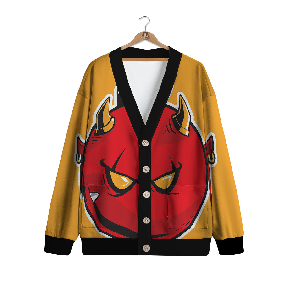 Punk Devil Mohawk Print Cardigan-grizzshop