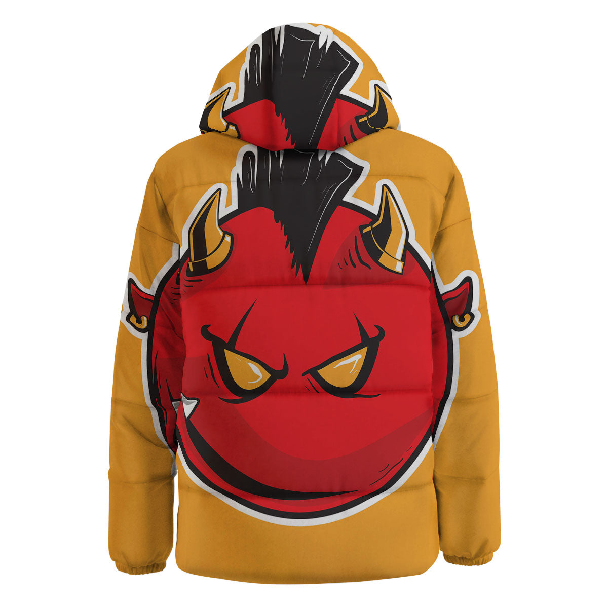 Punk Devil Mohawk Print Down Jacket-grizzshop