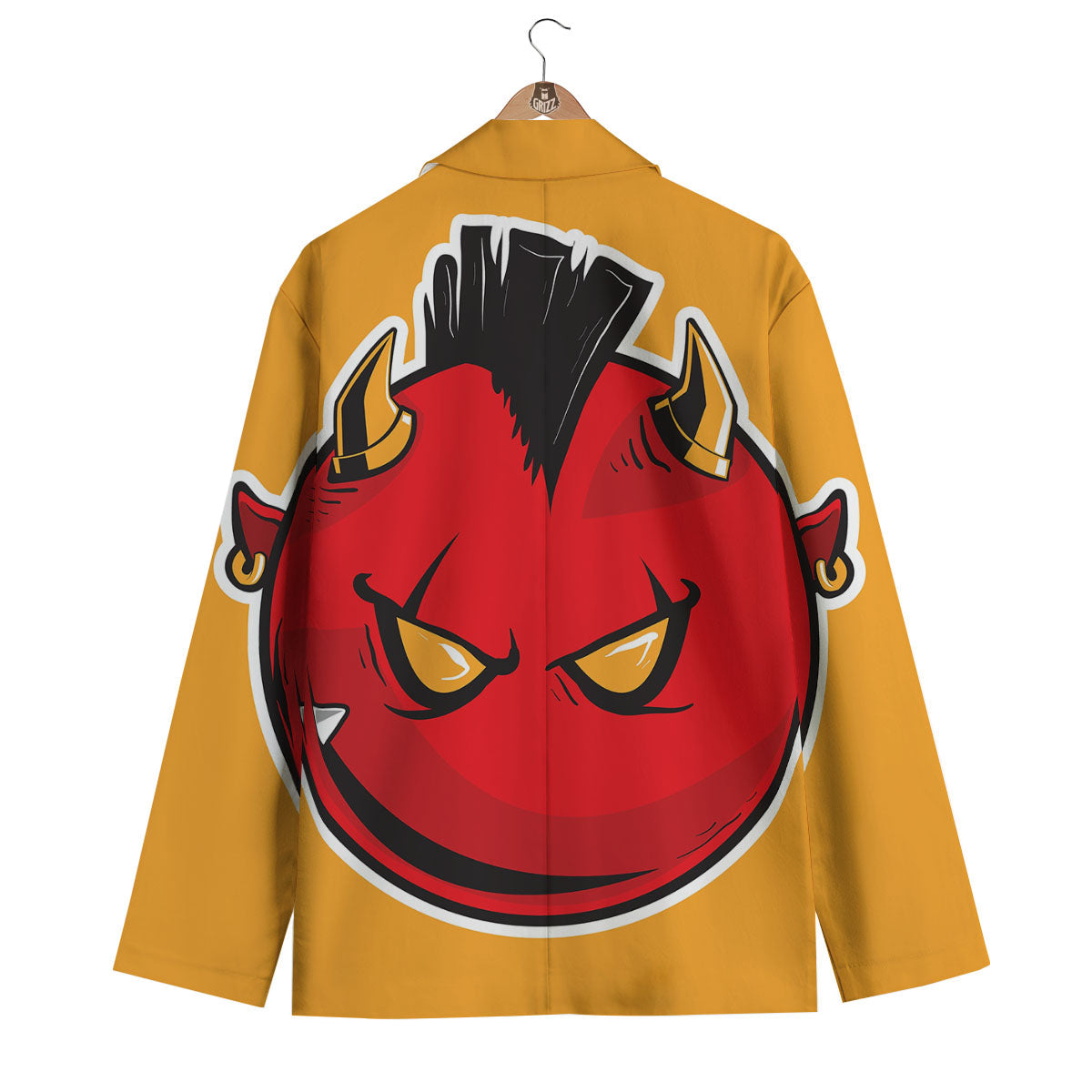 Punk Devil Mohawk Print Men's Blazer-grizzshop