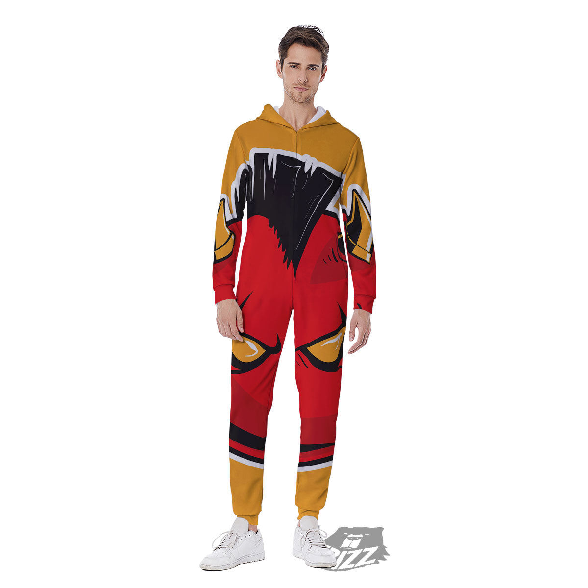 Punk Devil Mohawk Print Men's Jumpsuit-grizzshop