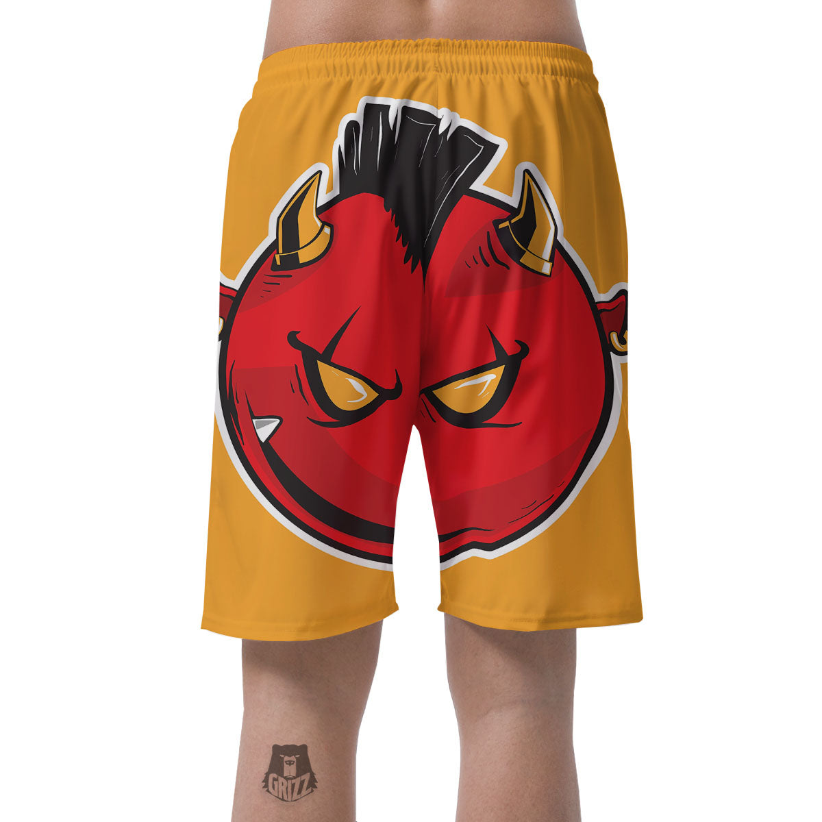 Punk Devil Mohawk Print Men's Shorts-grizzshop