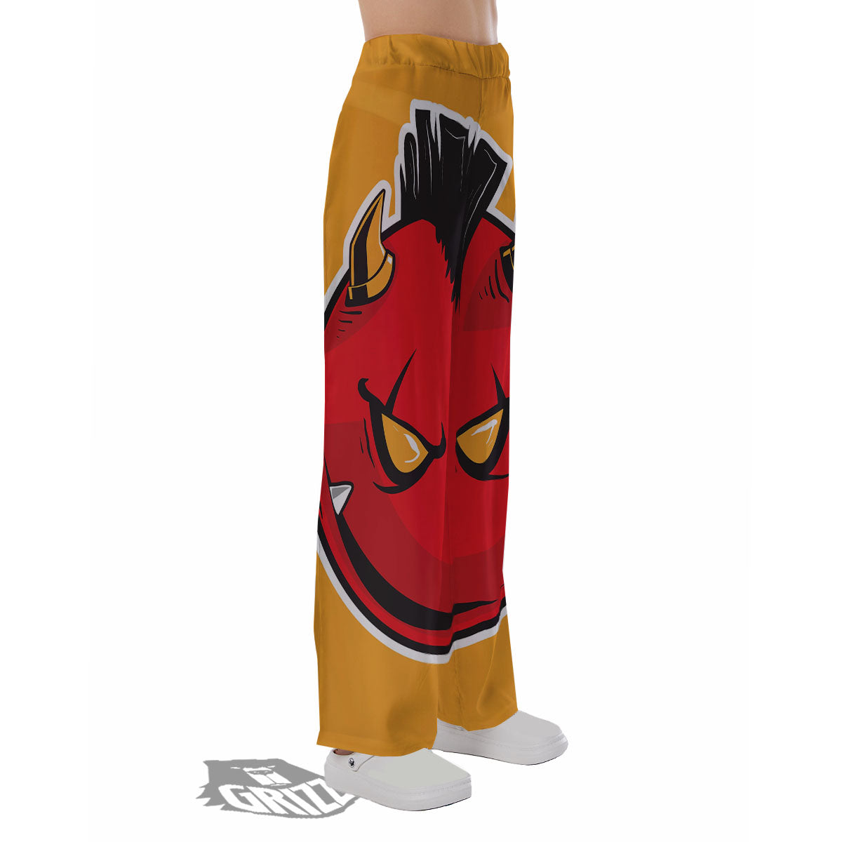 Punk Devil Mohawk Print Pajama Pants-grizzshop