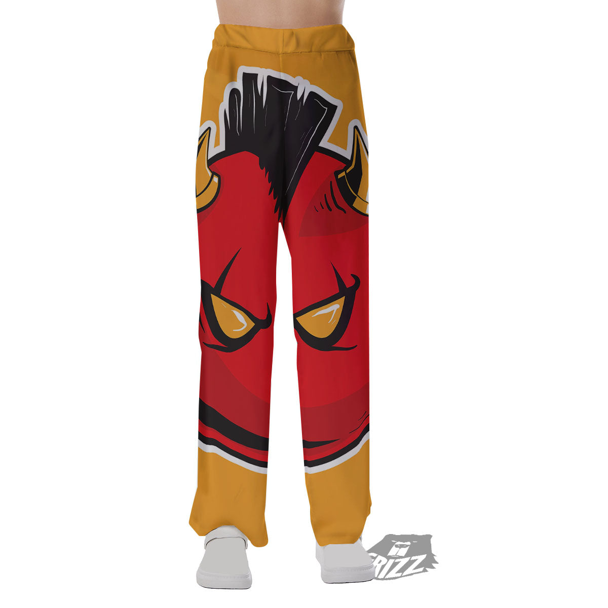Punk Devil Mohawk Print Pajama Pants-grizzshop
