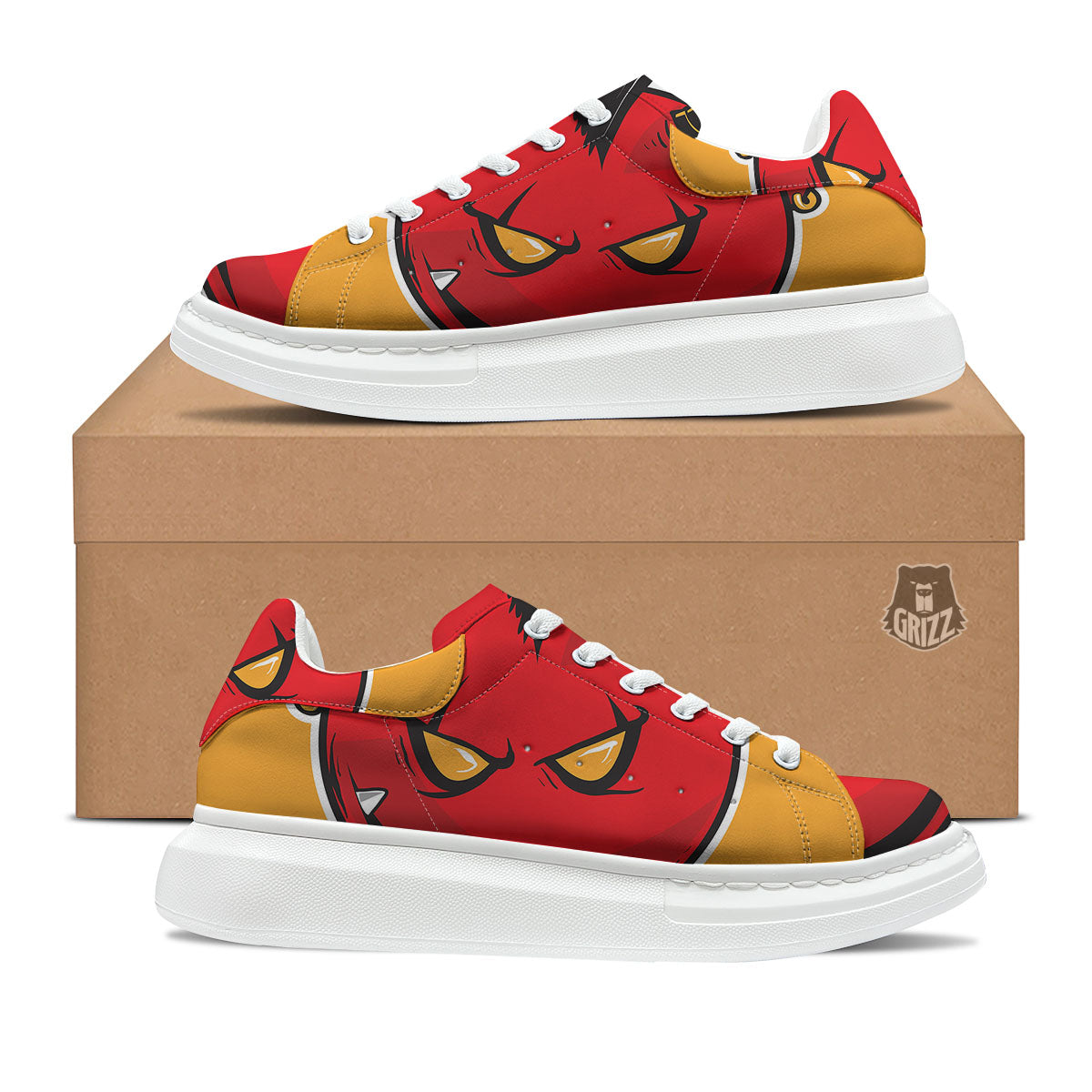 Punk Devil Mohawk Print Platform Shoes-grizzshop