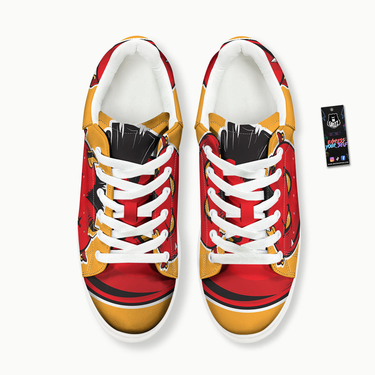 Punk Devil Mohawk Print Platform Shoes-grizzshop